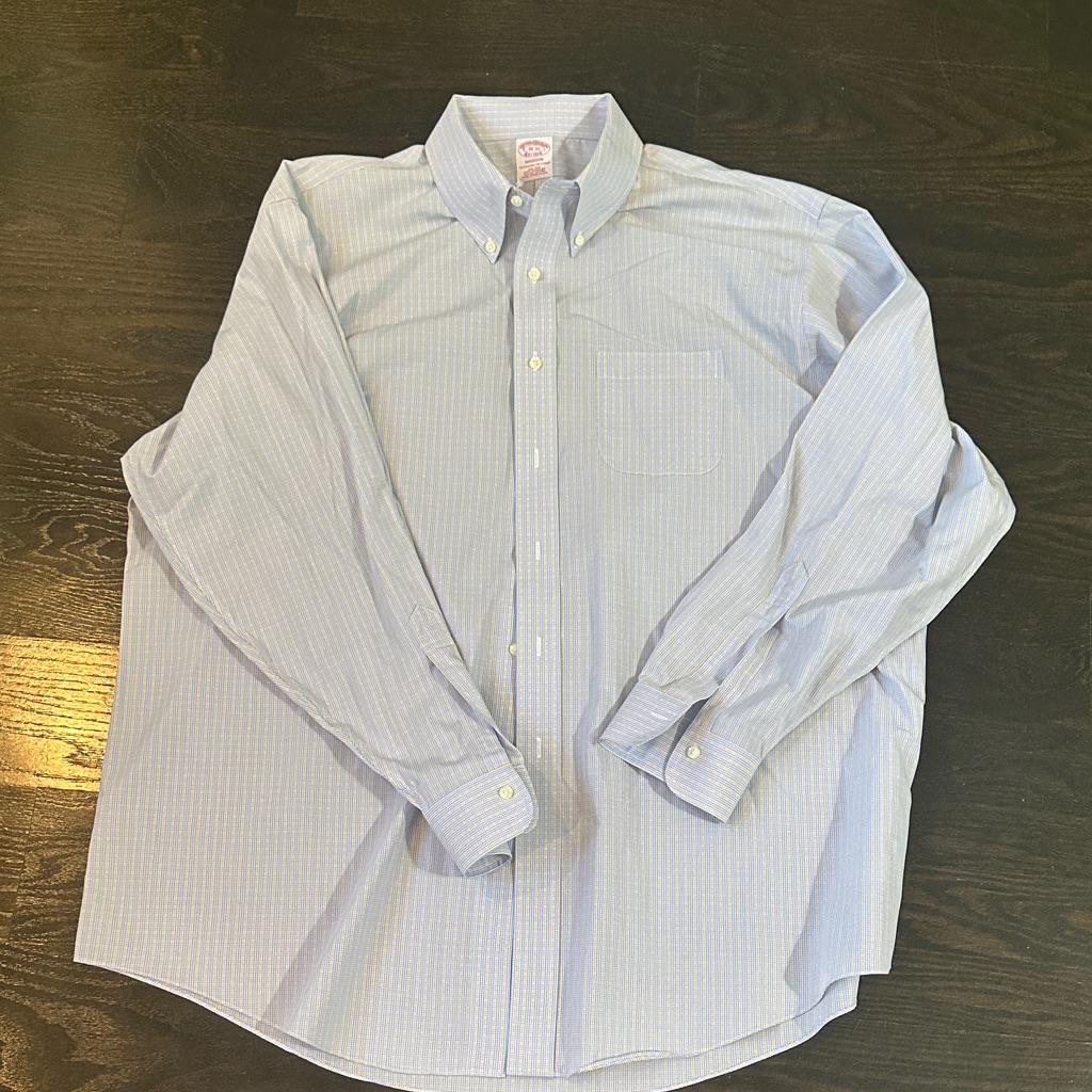 Brand New Brooks Brothers Light Blue Pinstripe Dress Shirt Brand New Brooks Brothers Light Blue Pinstripe Dress Shirt